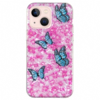 Capa Para iPhone 15 Plus Flores E Borboletas