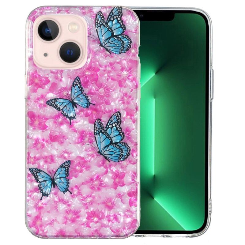 Capa Para iPhone 15 Plus Flores E Borboletas