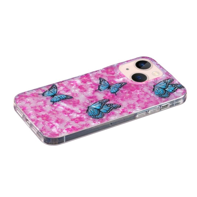 Capa Para iPhone 15 Plus Flores E Borboletas