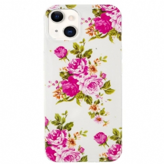 Capa Para iPhone 15 Plus Flores Fluorescentes