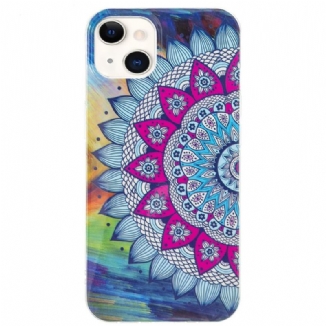 Capa Para iPhone 15 Plus Mandala Fluorescente