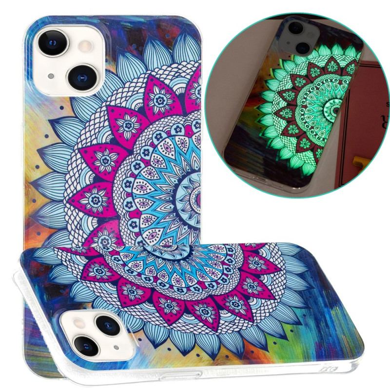 Capa Para iPhone 15 Plus Mandala Fluorescente