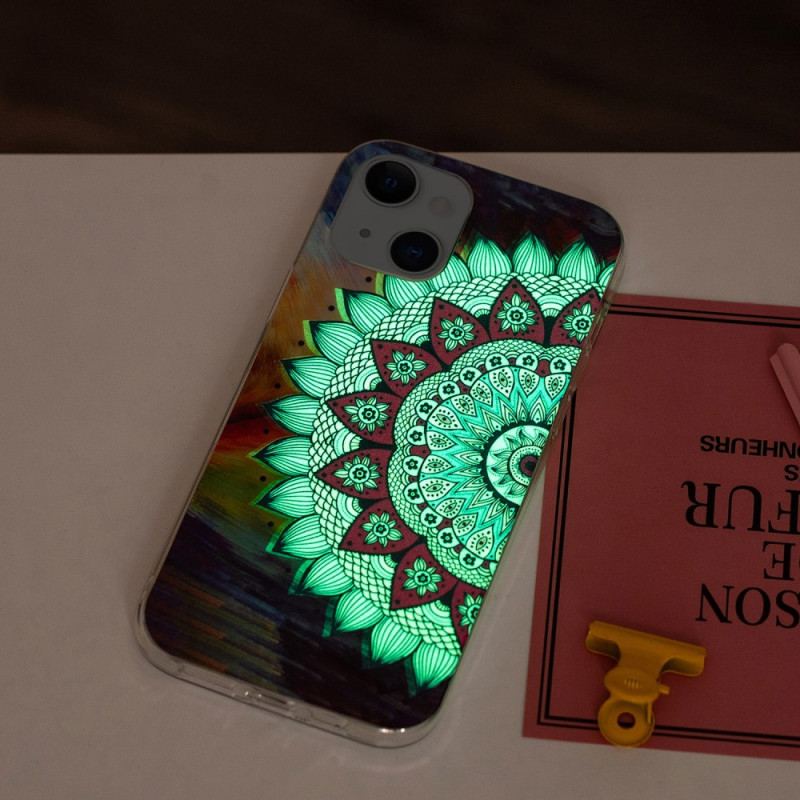 Capa Para iPhone 15 Plus Mandala Fluorescente