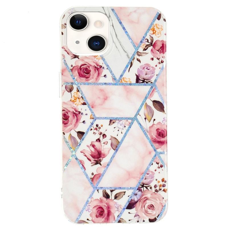 Capa Para iPhone 15 Plus Mármore Floral