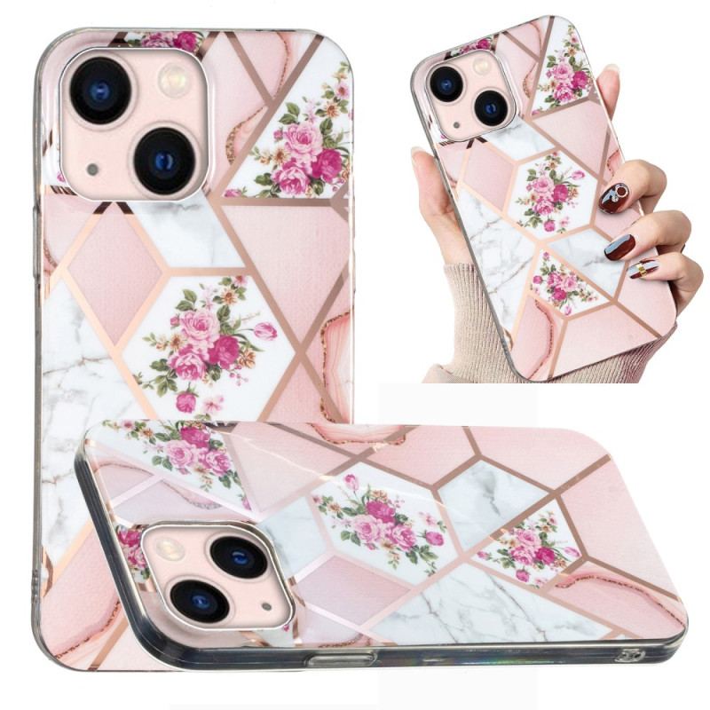 Capa Para iPhone 15 Plus Mármore Floral