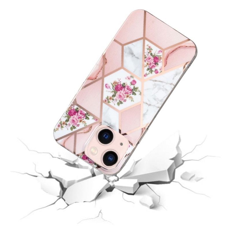 Capa Para iPhone 15 Plus Mármore Floral