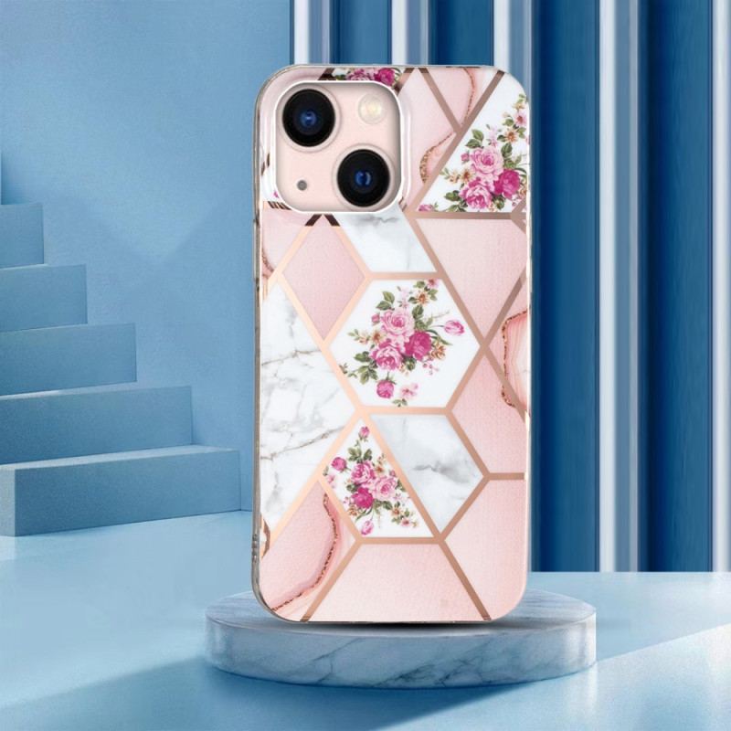 Capa Para iPhone 15 Plus Mármore Floral