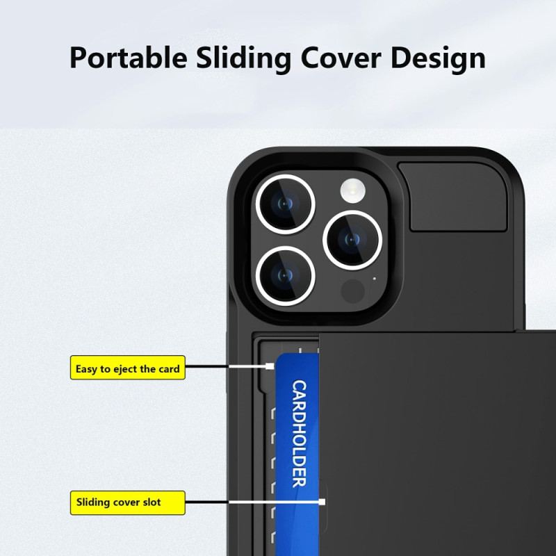 Capa Para iPhone 15 Plus Porta-cartões Com Zíper