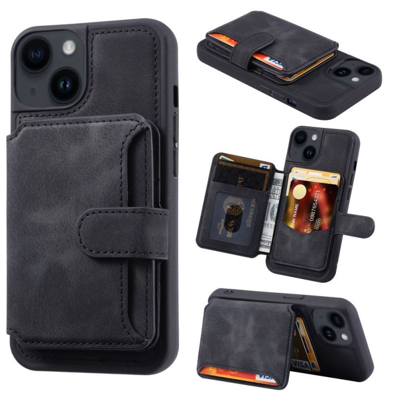 Capa Para iPhone 15 Plus Suporte Para Porta-cartões Rfid