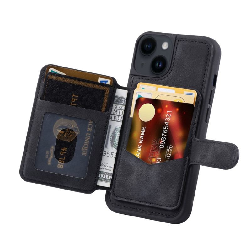 Capa Para iPhone 15 Plus Suporte Para Porta-cartões Rfid