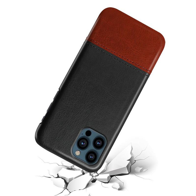 Capa De Celular Para iPhone 13 Pro Max Efeito De Couro De Dois Tons Ksq