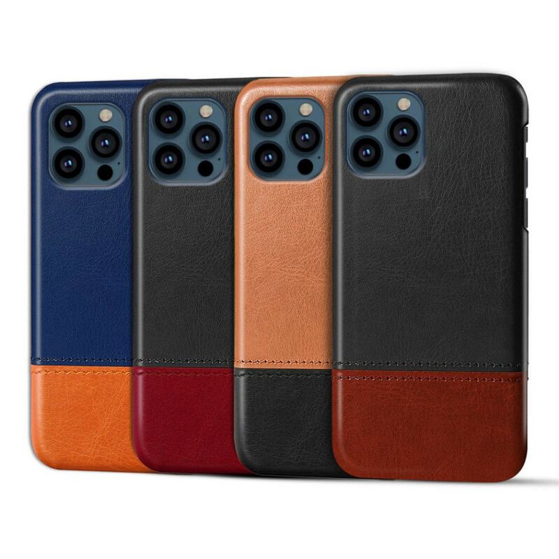 Capa De Celular Para iPhone 13 Pro Max Efeito De Couro De Dois Tons Ksq