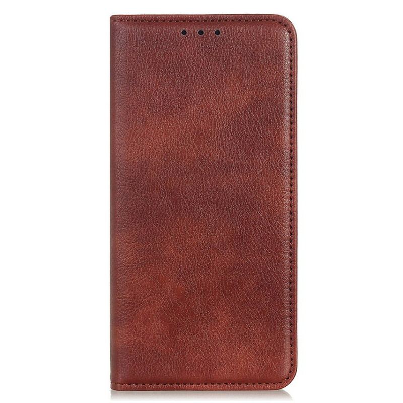 Capa De Celular Para iPhone 13 Pro Max Flip Couro Rachado De Lichia