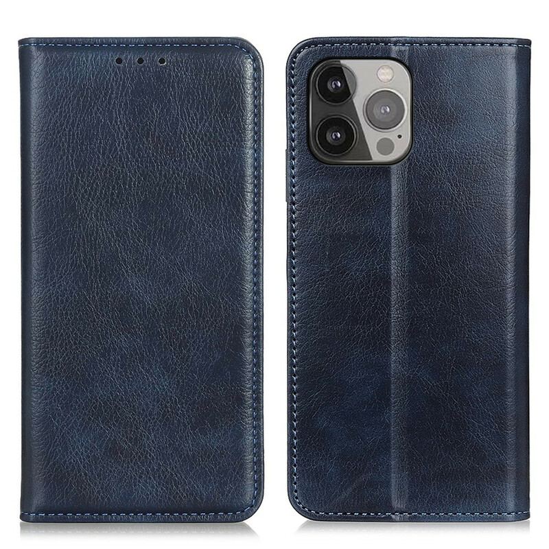 Capa De Celular Para iPhone 13 Pro Max Flip Couro Rachado De Lichia