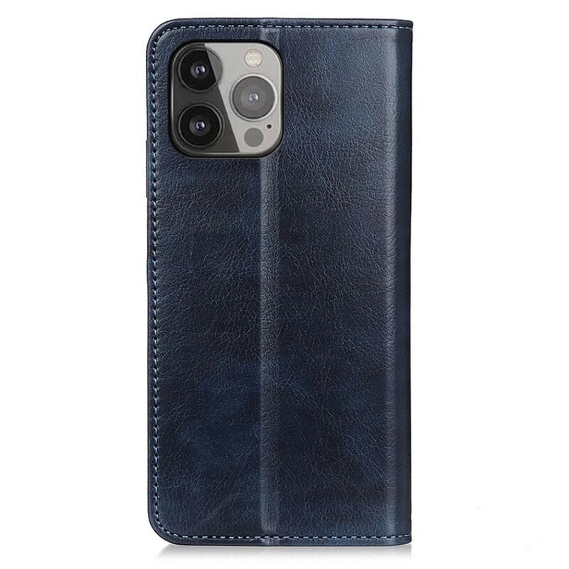 Capa De Celular Para iPhone 13 Pro Max Flip Couro Rachado De Lichia