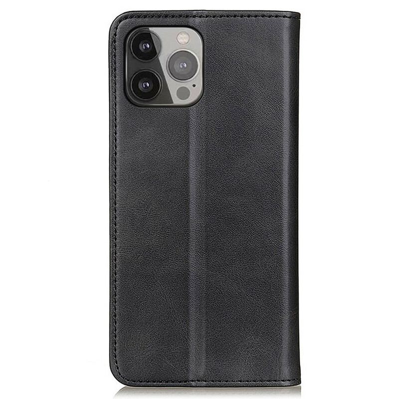 Capa De Celular Para iPhone 13 Pro Max Flip Couro Rachado De Lichia