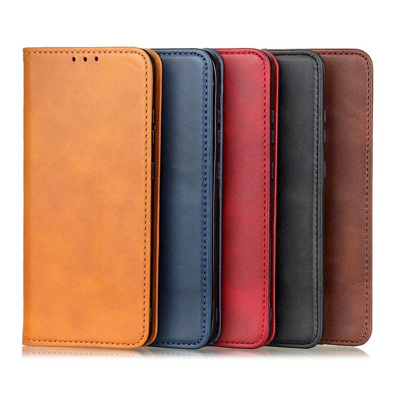 Capa De Celular Para iPhone 13 Pro Max Flip Couro Rachado De Lichia