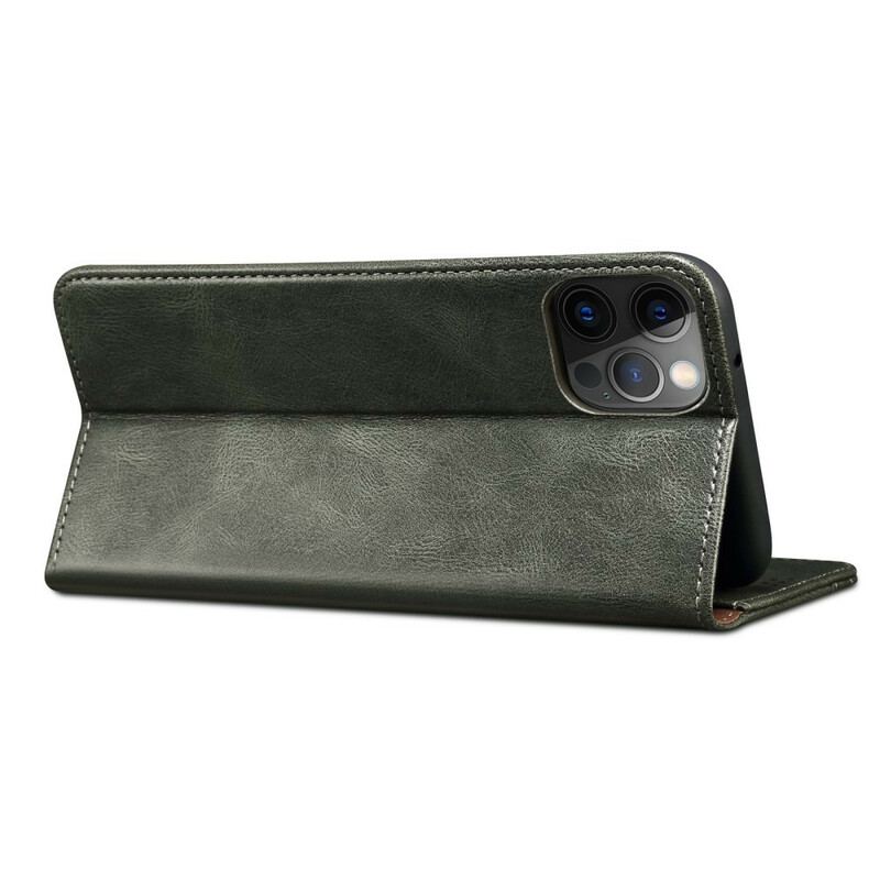 Capa De Celular Para iPhone 13 Pro Max Flip Couro Sintético Encerado