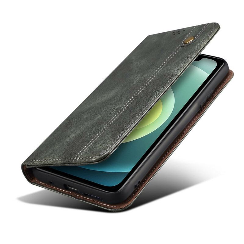 Capa De Celular Para iPhone 13 Pro Max Flip Couro Sintético Encerado