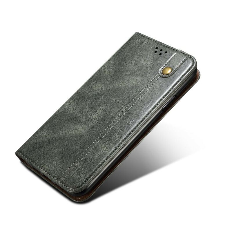 Capa De Celular Para iPhone 13 Pro Max Flip Couro Sintético Encerado