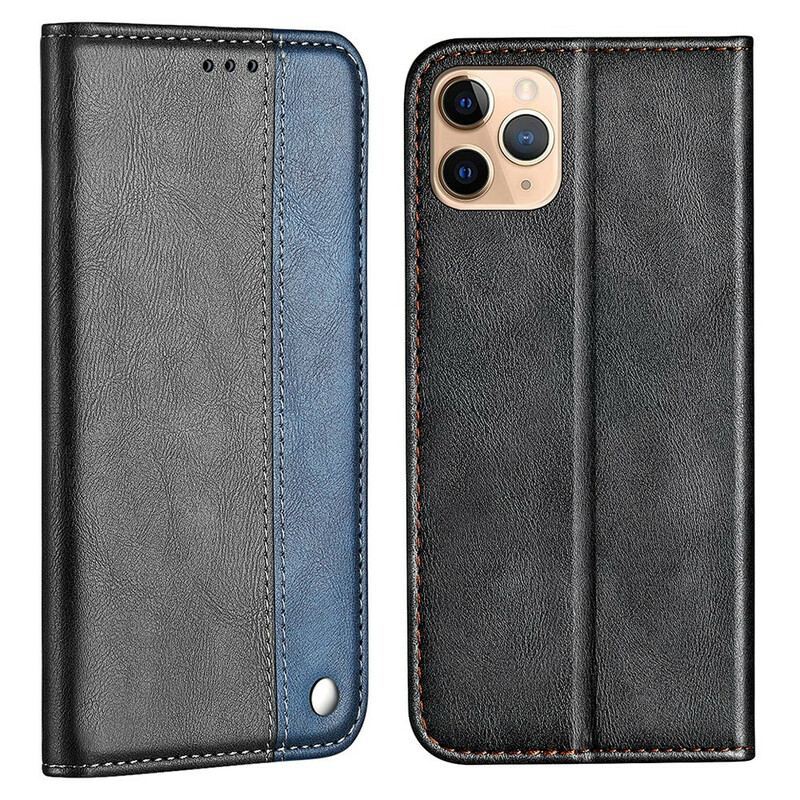 Capa De Celular Para iPhone 13 Pro Max Flip Efeito De Couro De Dois Tons