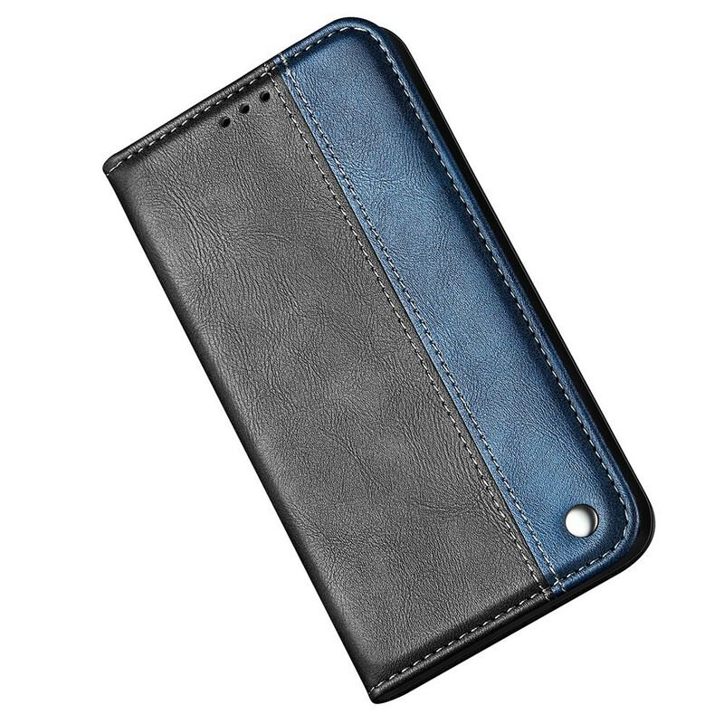 Capa De Celular Para iPhone 13 Pro Max Flip Efeito De Couro De Dois Tons