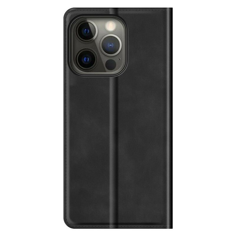 Capa De Celular Para iPhone 13 Pro Max Flip Efeito Couro Macio Seda