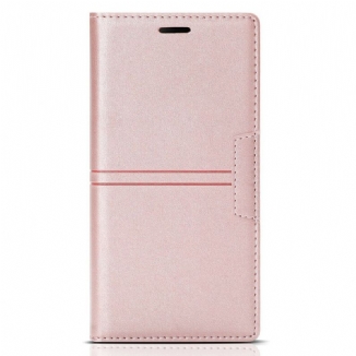 Capa De Celular Para iPhone 13 Pro Max Flip Fecho Magnético Com Costura Estilo Couro