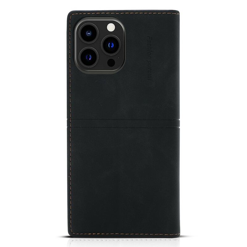 Capa De Celular Para iPhone 13 Pro Max Flip Fecho Magnético Com Costura Estilo Couro