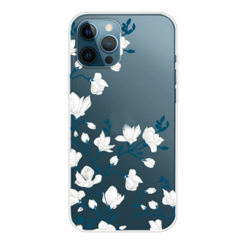 Capa De Celular Para iPhone 13 Pro Max Flores Brancas