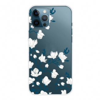 Capa De Celular Para iPhone 13 Pro Max Flores Brancas