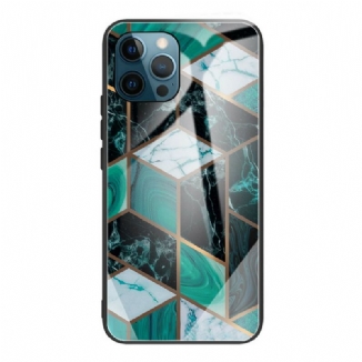 Capa De Celular Para iPhone 13 Pro Max Geometria Mármore Vidro Temperado