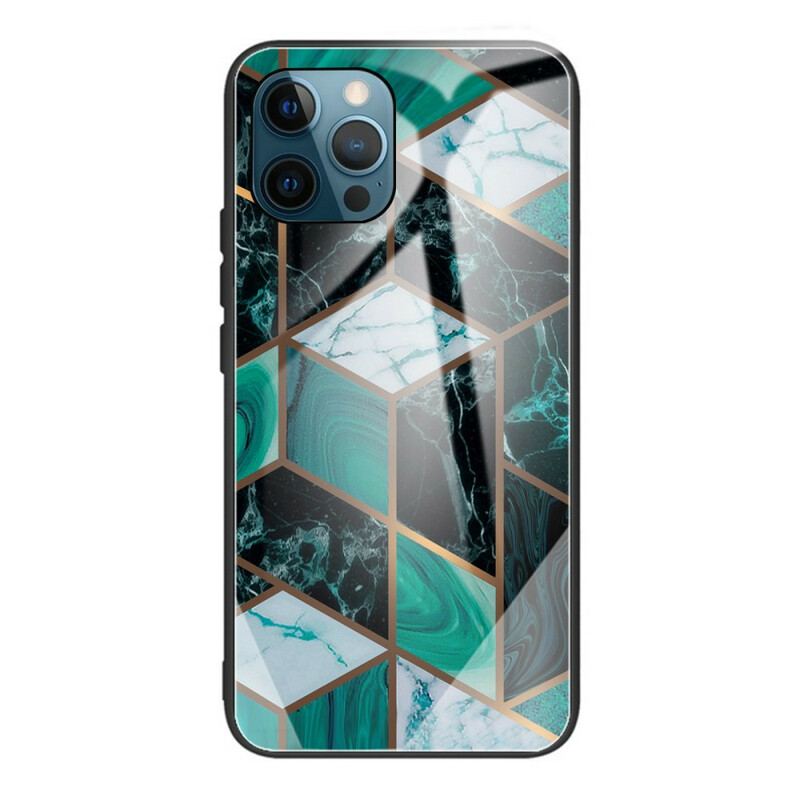 Capa De Celular Para iPhone 13 Pro Max Geometria Mármore Vidro Temperado