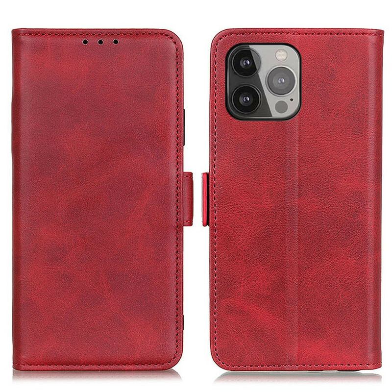 Capa De Couro Para iPhone 13 Pro Max Flip Aba Dupla