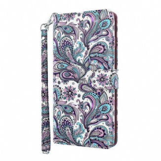 Capa De Couro Para iPhone 13 Pro Max Padrões De Flores