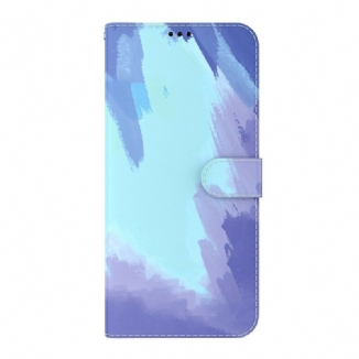 Capa Em Pele Para iPhone 13 Pro Max Aquarela