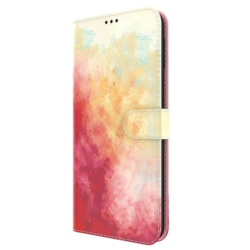 Capa Em Pele Para iPhone 13 Pro Max Aquarela