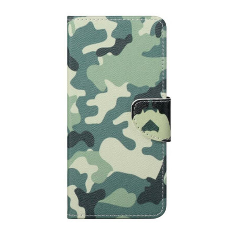 Capa Em Pele Para iPhone 13 Pro Max Camuflagem Militar