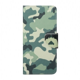 Capa Em Pele Para iPhone 13 Pro Max Camuflagem Militar