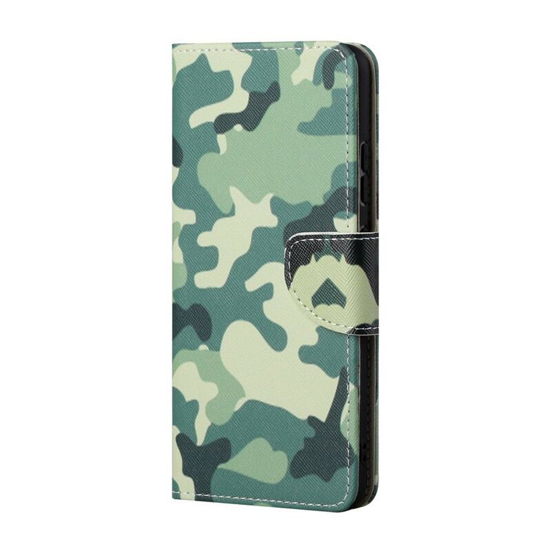 Capa Em Pele Para iPhone 13 Pro Max Camuflagem Militar