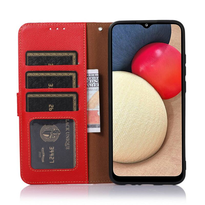 Capa Em Pele Para iPhone 13 Pro Max Estilo Lichia Rfid Khazneh