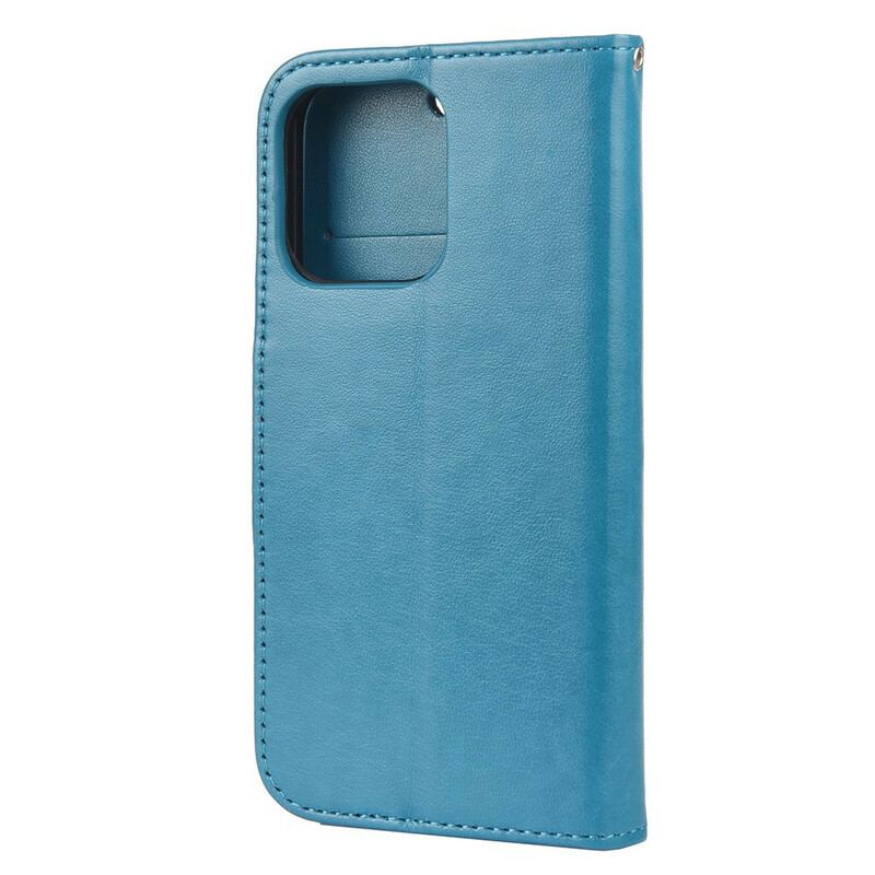 Capa Flip Para iPhone 13 Pro Max Borboletas Ao Vento