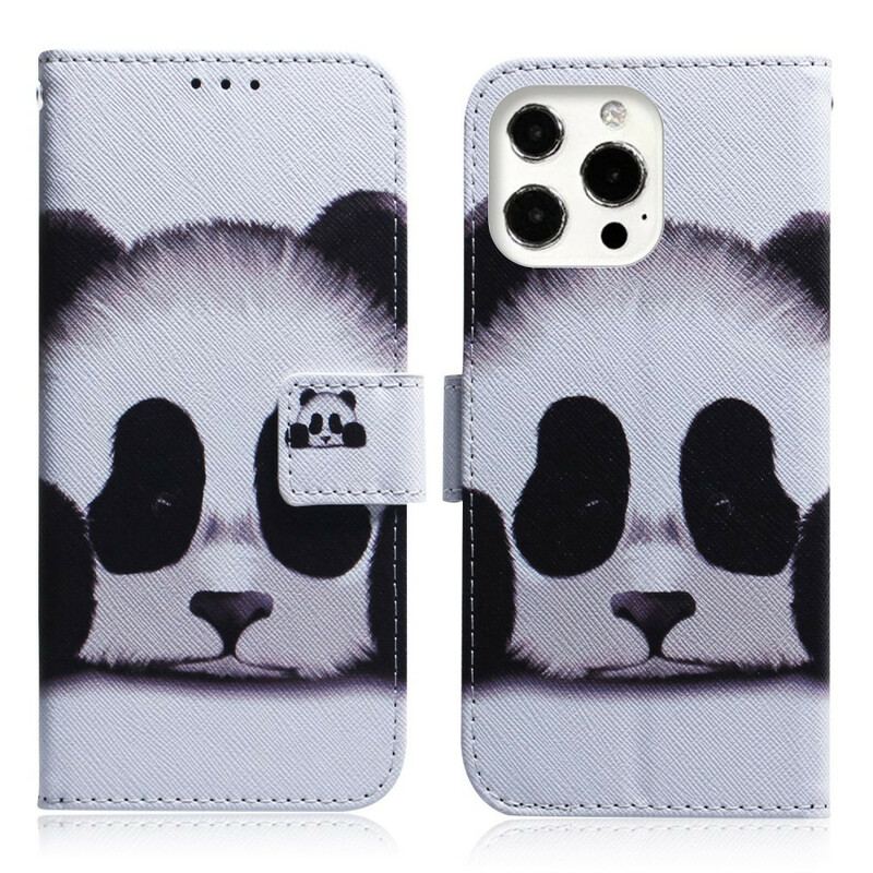 Capa Flip Para iPhone 13 Pro Max Cara De Panda