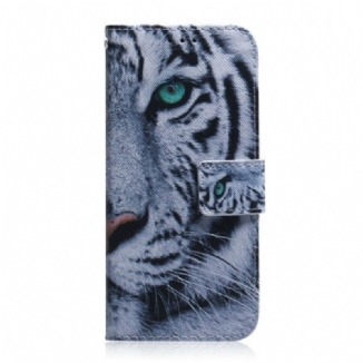 Capa Flip Para iPhone 13 Pro Max Cara De Tigre