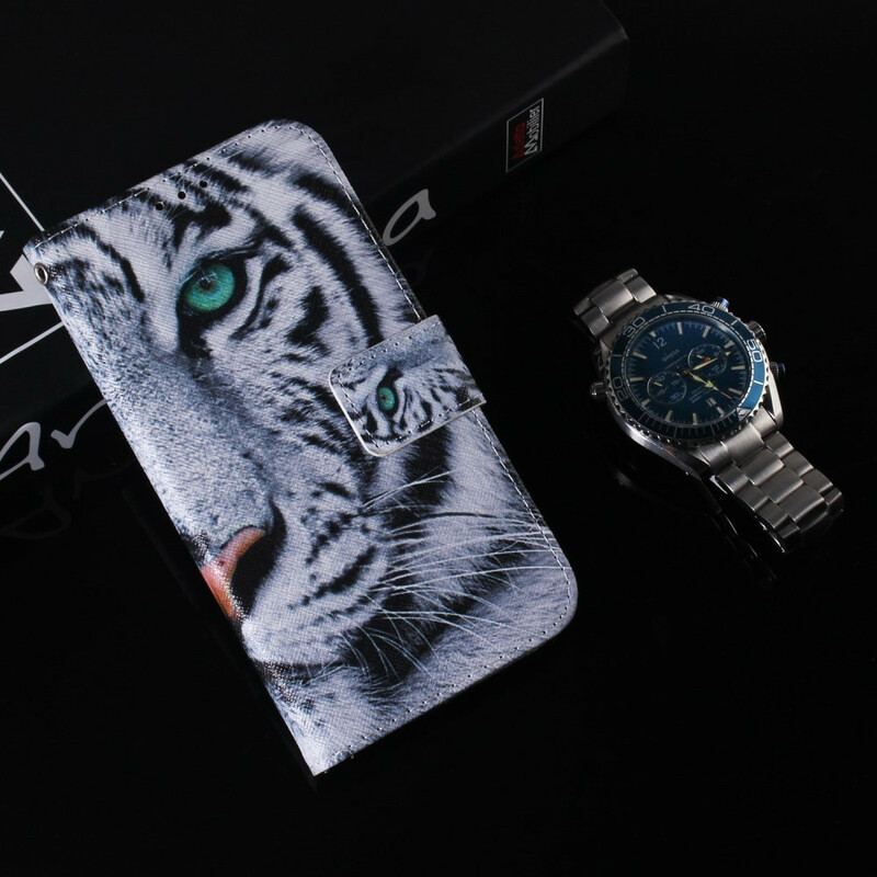 Capa Flip Para iPhone 13 Pro Max Cara De Tigre