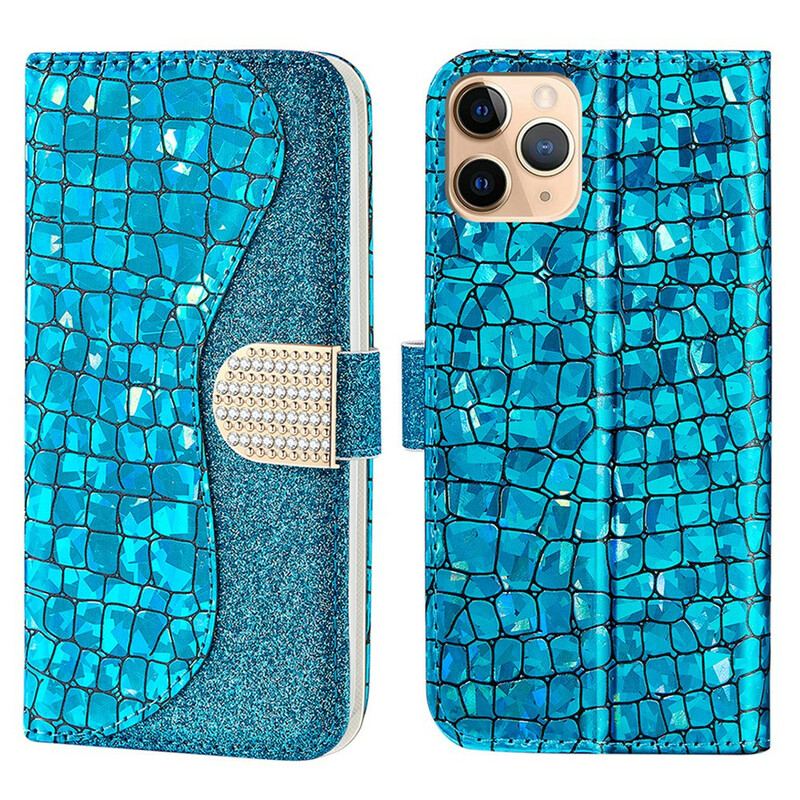 Capa Flip Para iPhone 13 Pro Max Diamantes De Crocodilo