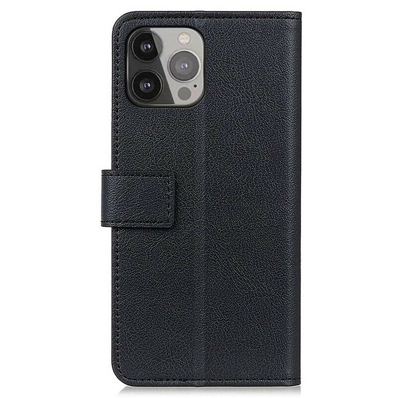 Capa Flip Para iPhone 13 Pro Max Efeito Couro Clássico