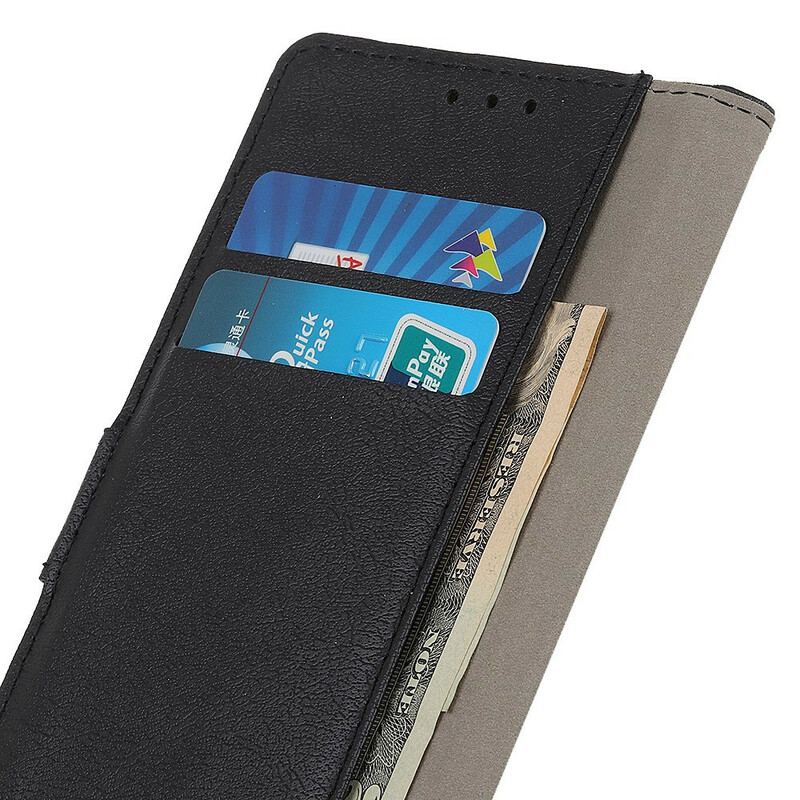 Capa Flip Para iPhone 13 Pro Max Efeito Couro Clássico