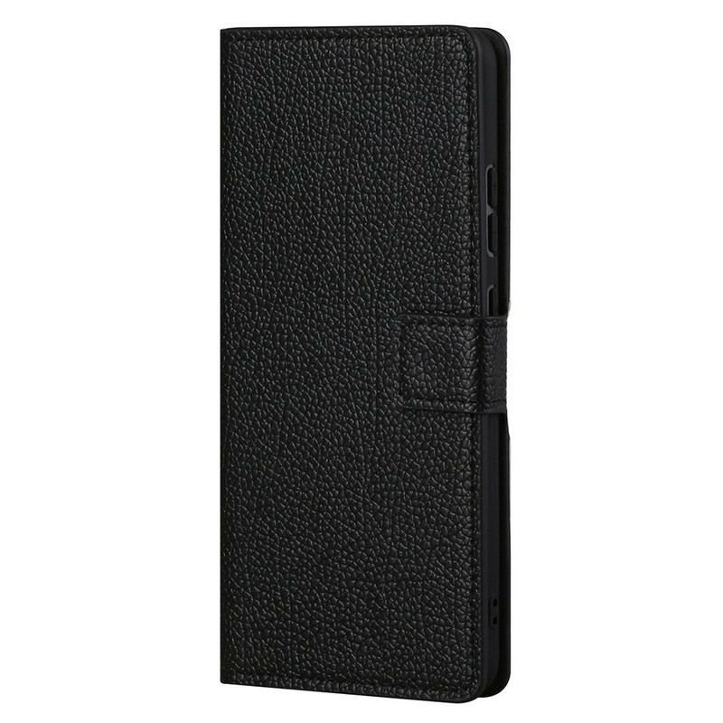 Capa Flip Para iPhone 13 Pro Max Efeito De Couro Granulado De Lichia