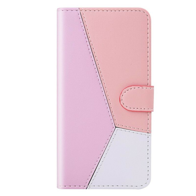 Capa Flip Para iPhone 13 Pro Max Efeito Couro Tricolor